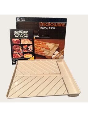 Vintage Anchor Hocking Microwave Bacon Rack With Original Box And Instructions